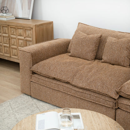 Bucha 3 Seater Fabric Sofa - Almond Brown