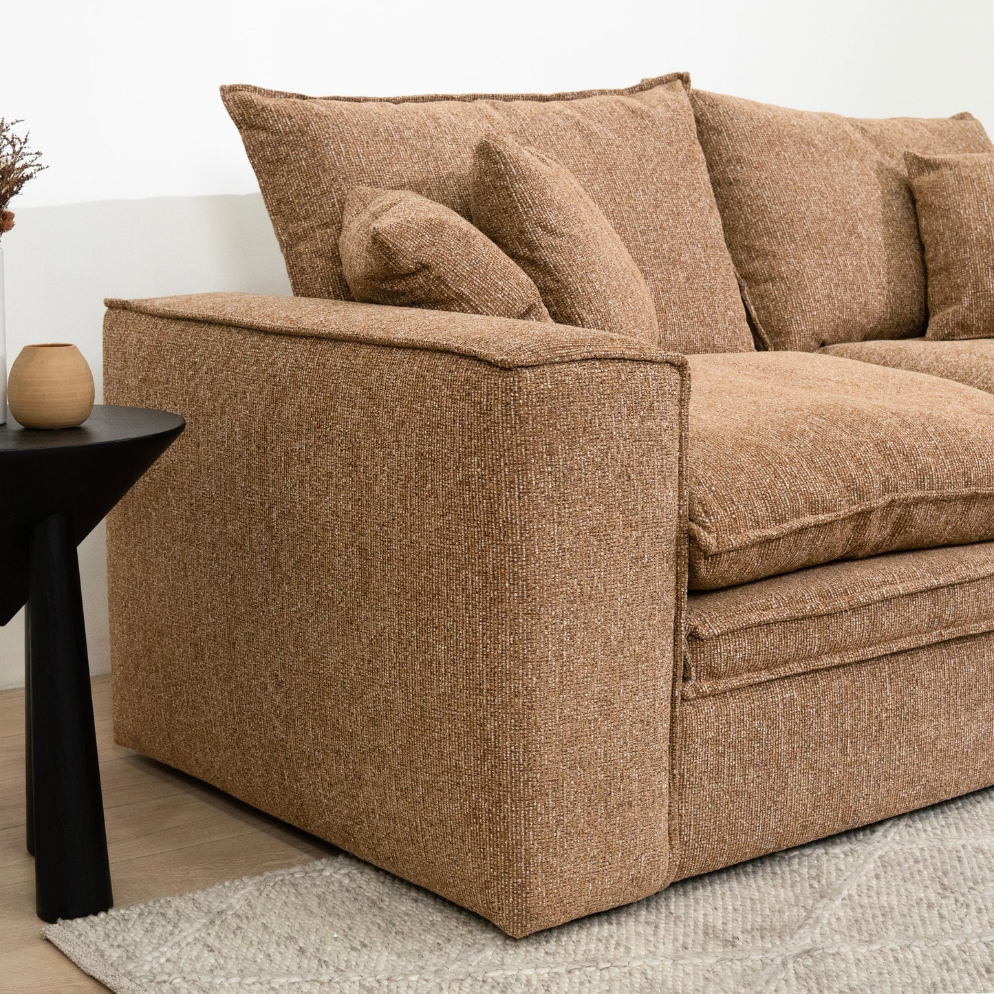 Bucha 2 Seater Fabric Sofa - Almond Brown