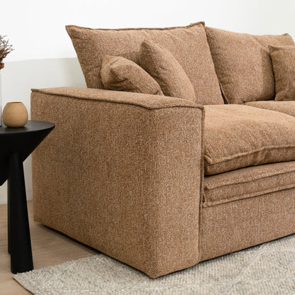 Bucha 2 Seater Fabric Sofa - Almond Brown
