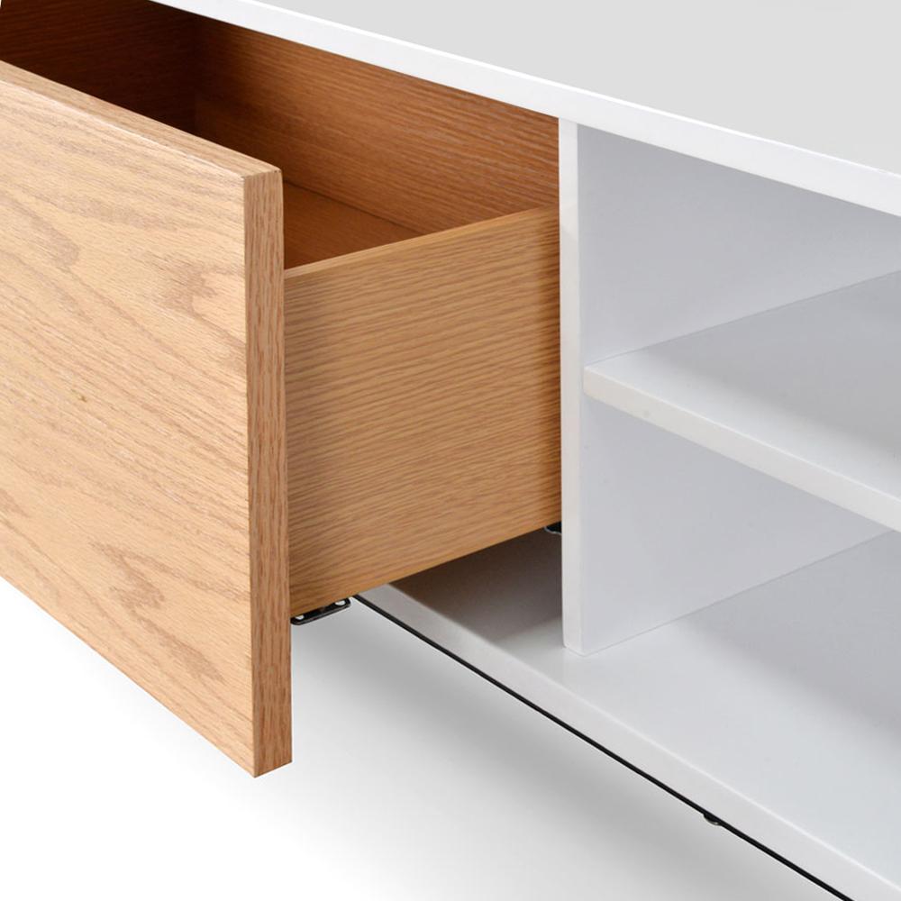 Blake 2.3m Wooden TV Entertainment Unit - Lowline - Natural - Last One