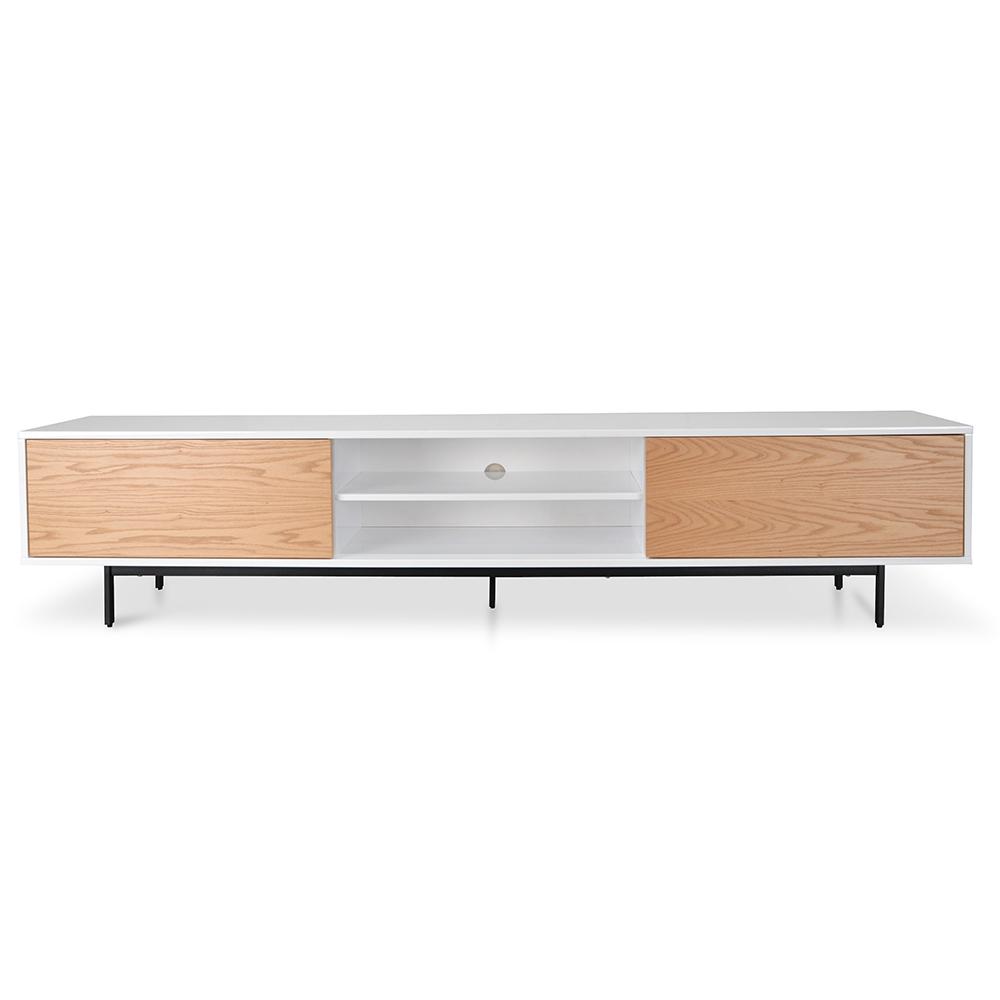 Blake 2.3m Wooden TV Entertainment Unit - Lowline - Natural - Last One
