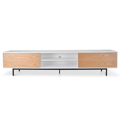 Blake 2.3m Wooden TV Entertainment Unit - Lowline - Natural - Last One