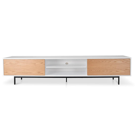 Blake 2.3m Wooden TV Entertainment Unit - Lowline - Natural - Last One