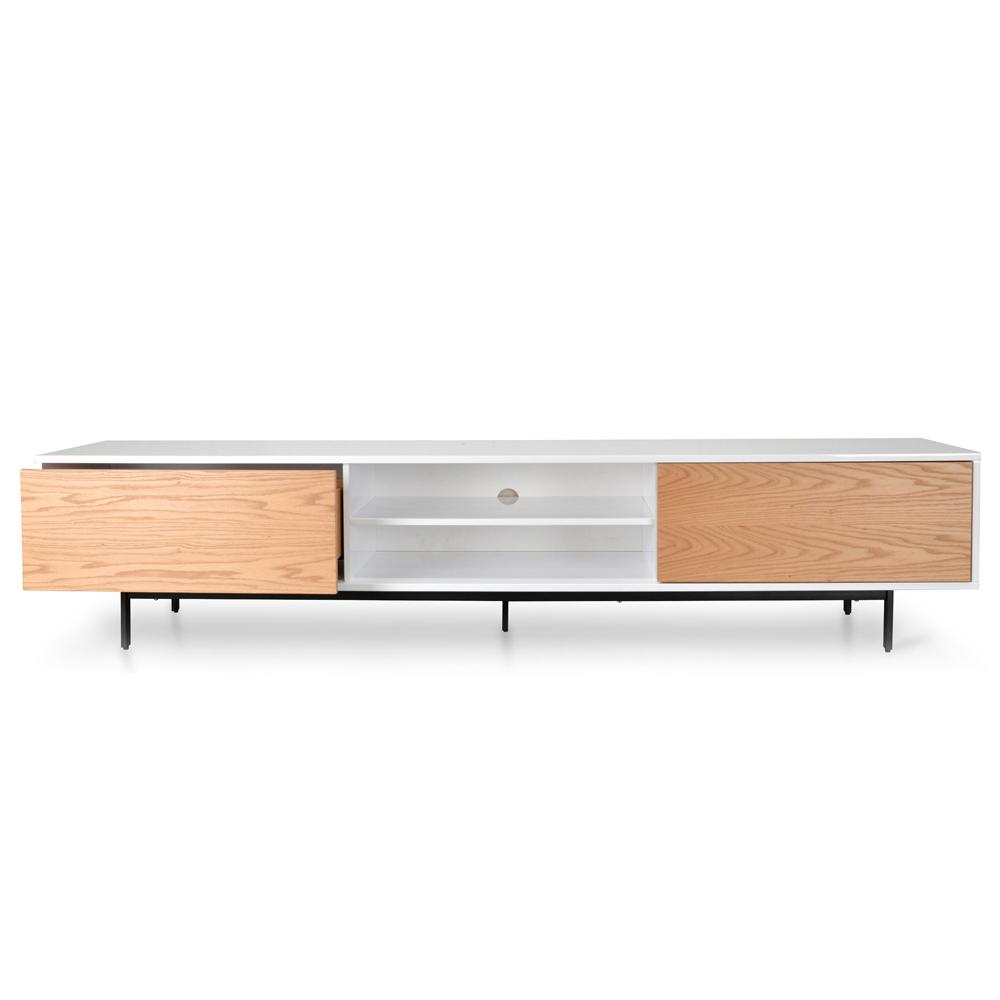 Blake 2.3m Wooden TV Entertainment Unit - Lowline - Natural - Last One