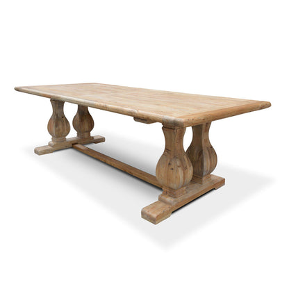 Artica Elm Wood 3m Dining Table - Rustic Natural
