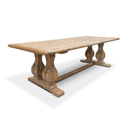 Artica Elm Wood 3m Dining Table - Rustic Natural