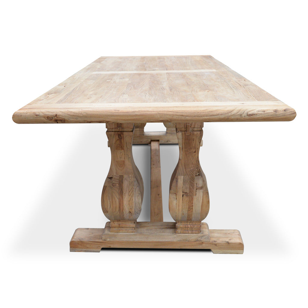 Artica Elm Wood 3m Dining Table - Rustic Natural