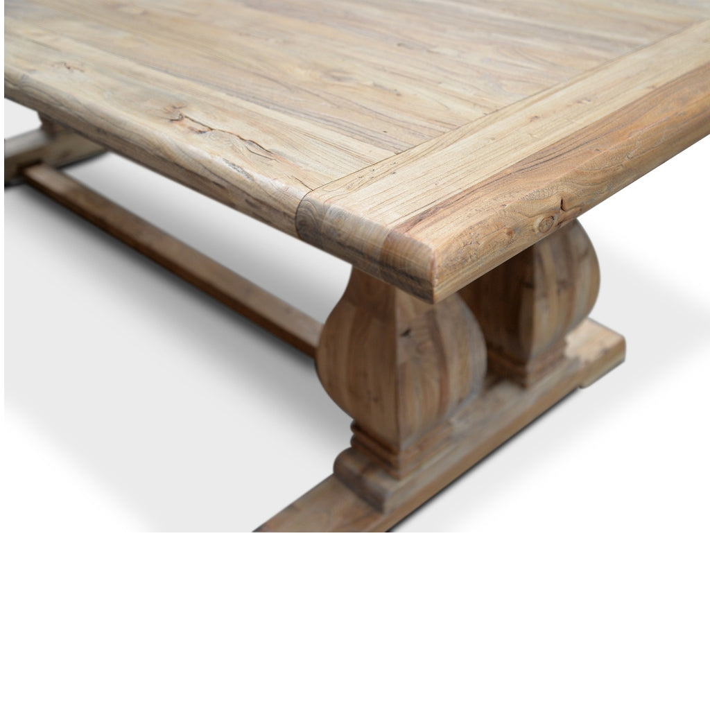 Artica Elm Wood 3m Dining Table - Rustic Natural