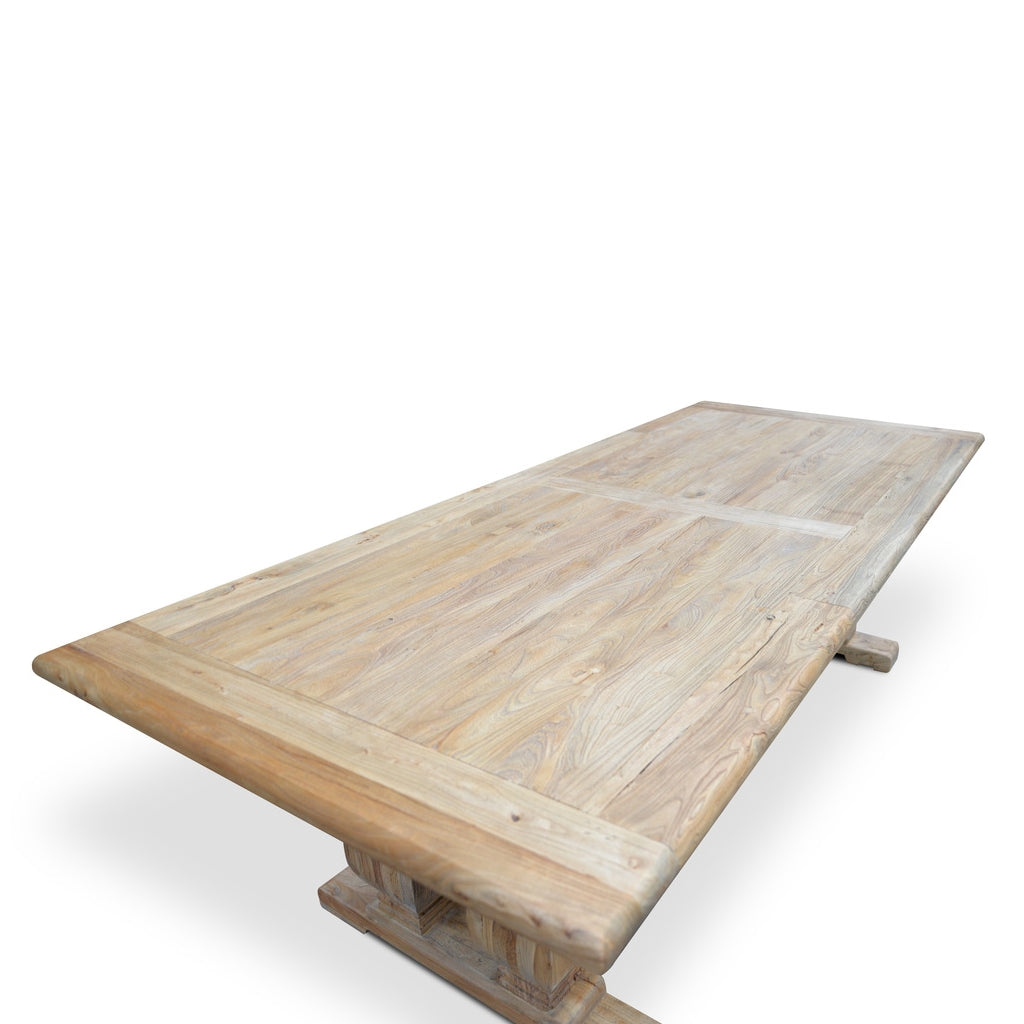Artica Elm Wood 3m Dining Table - Rustic Natural