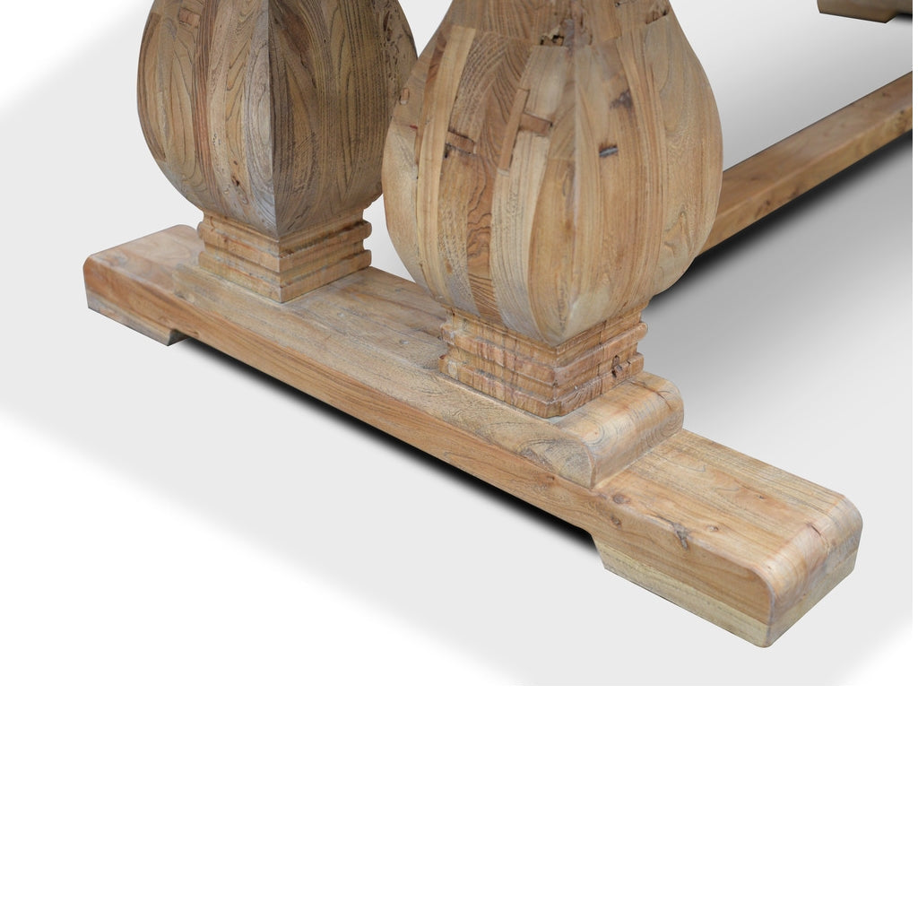 Artica Elm Wood 3m Dining Table - Rustic Natural