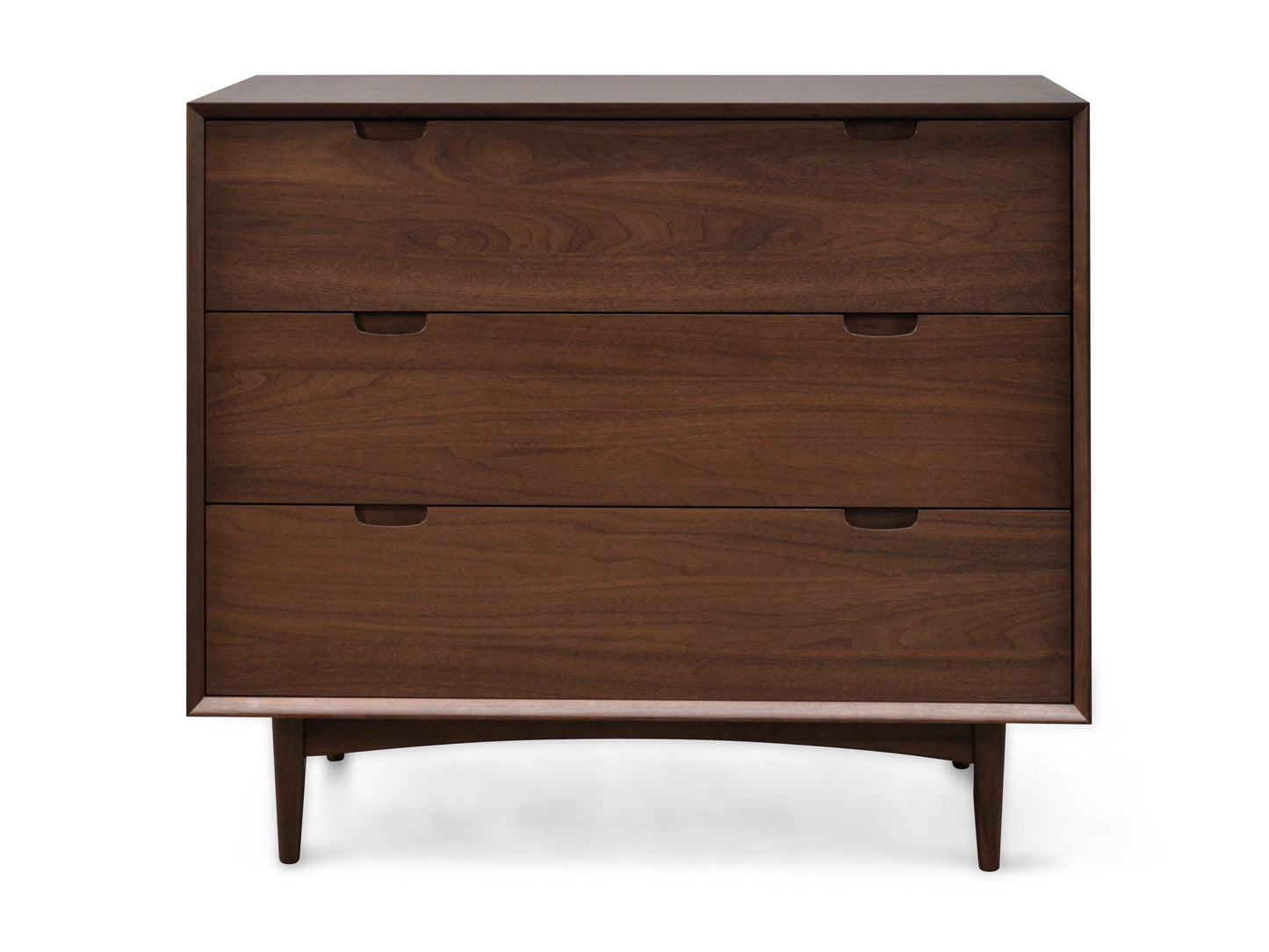 Asta 3 Drawer Chest Scandinavian Design - Walnut
