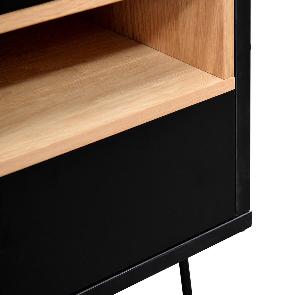 Anthony Wooden Bedside Table - Black