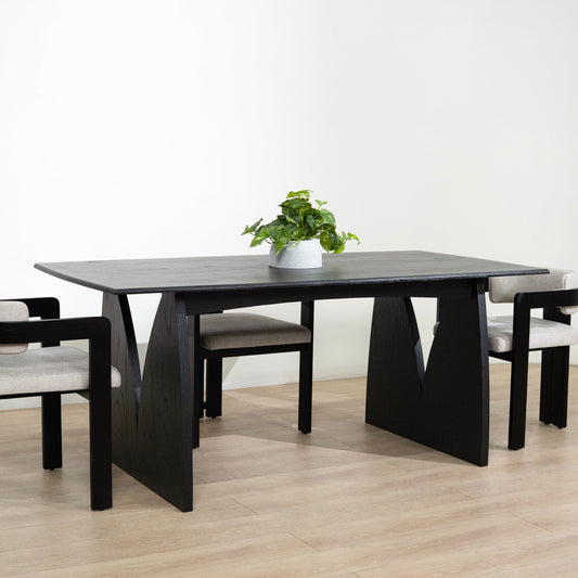 Amano 1.8m Elm Dining Table - Full Black