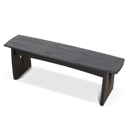 Amano 1.4m Elm Dining Bench - Full Black