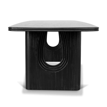 Averra 2.4m Recycled Fir Dining Table - Full Black