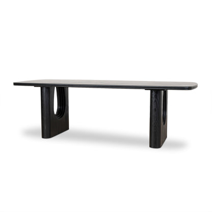 Averra 2.4m Recycled Fir Dining Table - Full Black