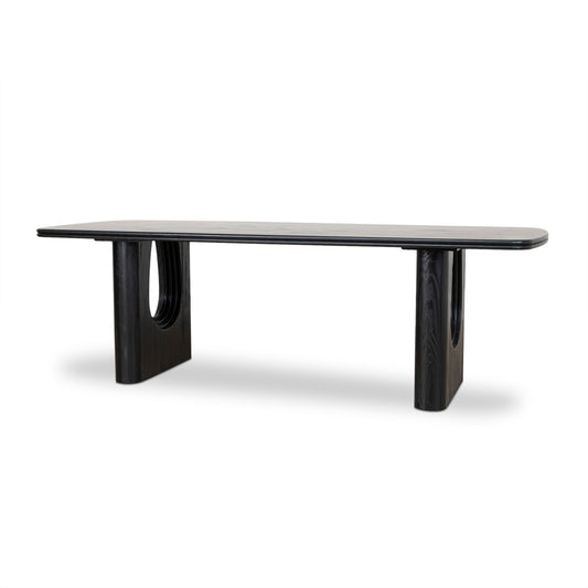 Averra 2.4m Recycled Fir Dining Table - Full Black