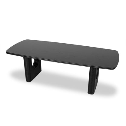 Averra 2.4m Recycled Fir Dining Table - Full Black