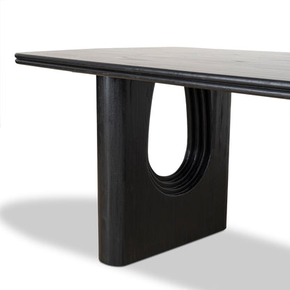 Averra 2.4m Recycled Fir Dining Table - Full Black