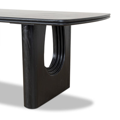 Averra 2.4m Recycled Fir Dining Table - Full Black
