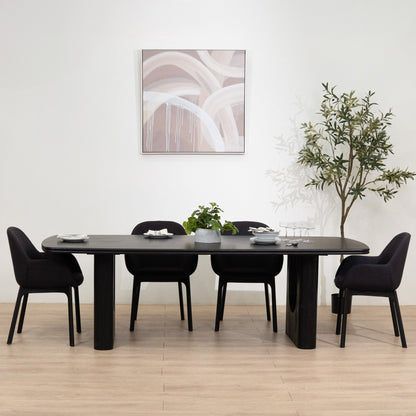 Averra 2.4m Recycled Fir Dining Table - Full Black