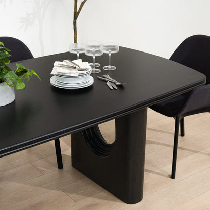 Averra 2.4m Recycled Fir Dining Table - Full Black