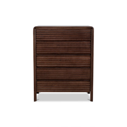 Amparo Tallboy Drawer Chest - Walnut