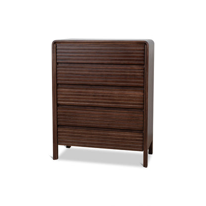 Amparo Tallboy Drawer Chest - Walnut