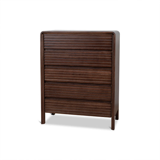 Amparo Tallboy Drawer Chest - Walnut