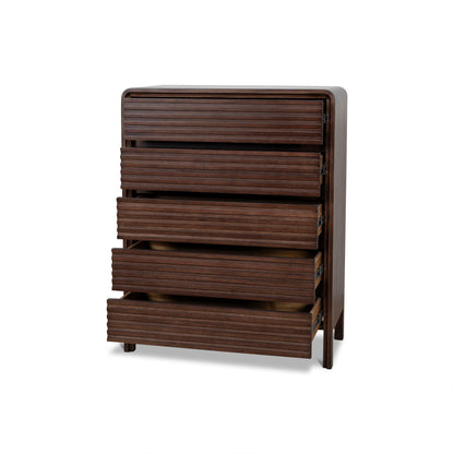Amparo Tallboy Drawer Chest - Walnut