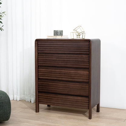Amparo Tallboy Drawer Chest - Walnut