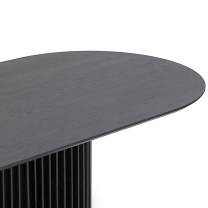 Arvena 2.2m Oval Dining Table - Black Stain