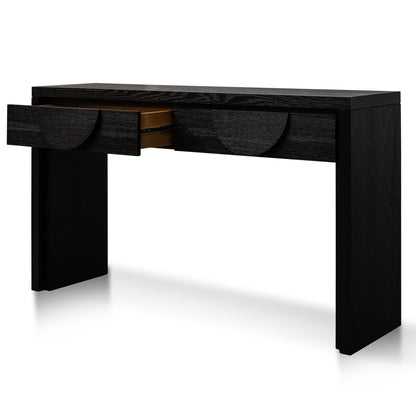 Bonnie 140cm Wooden Console Table with Drawers - Textured Espresso Black