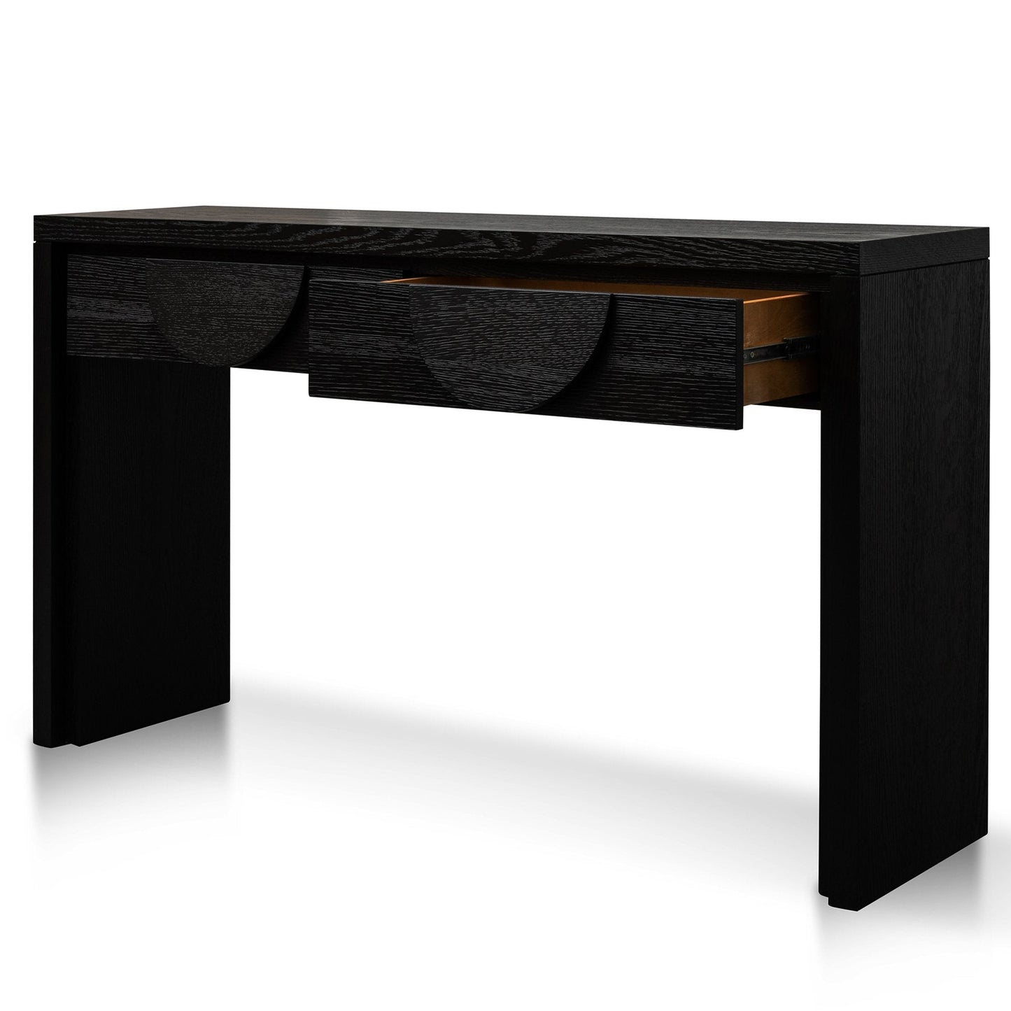 Bonnie 140cm Wooden Console Table with Drawers - Textured Espresso Black