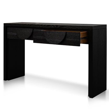 Bonnie 140cm Wooden Console Table with Drawers - Textured Espresso Black