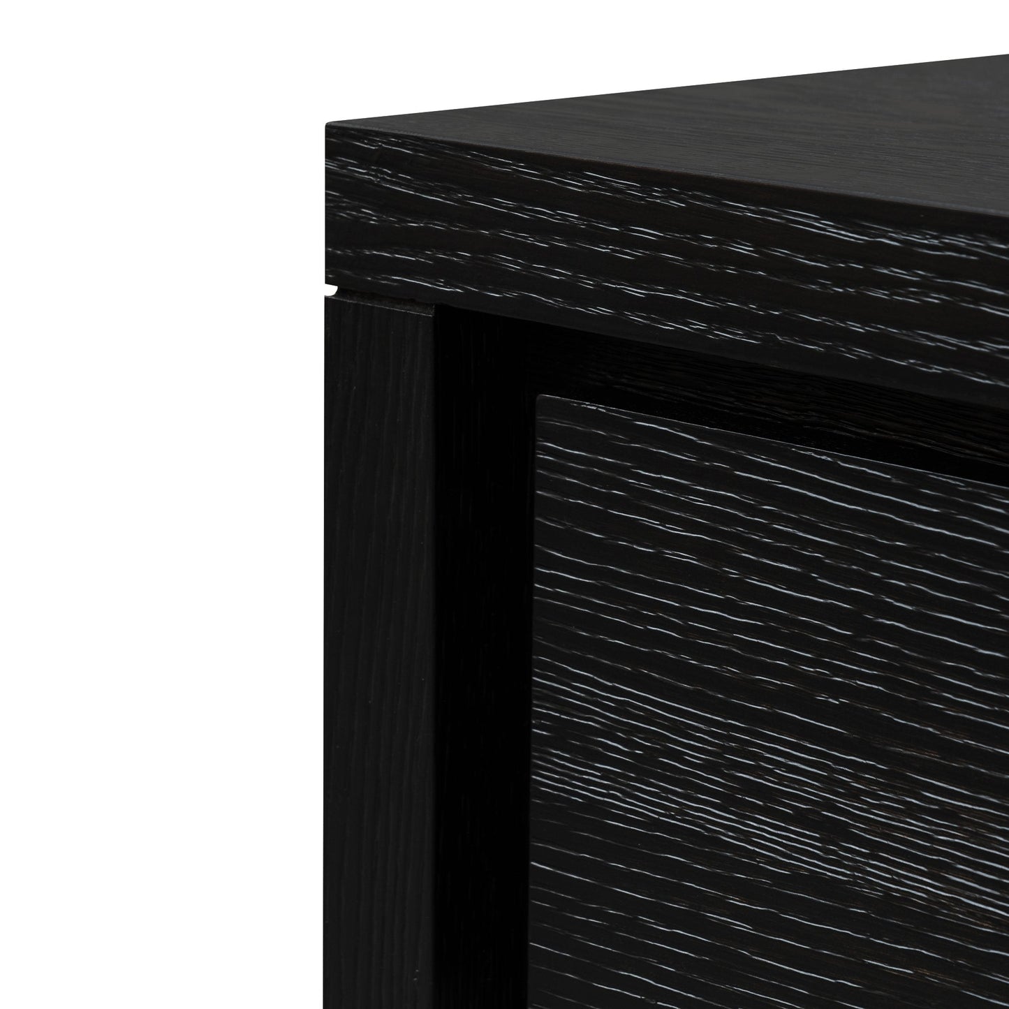 Bonnie 140cm Wooden Console Table with Drawers - Textured Espresso Black