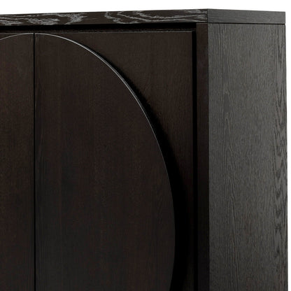 Bonnie 2 Doors Wooden Storage Cabinet - Textured Espresso Black