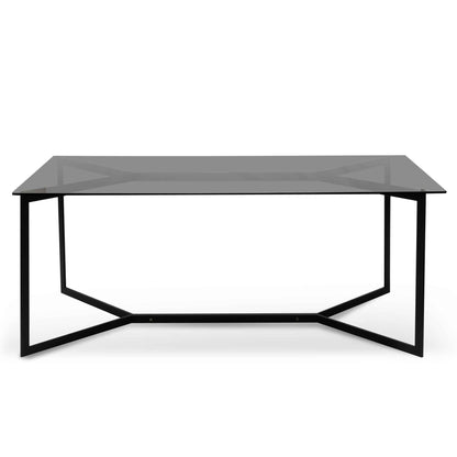 Cannon 1.9m Grey Glass Dining Table - Black Base