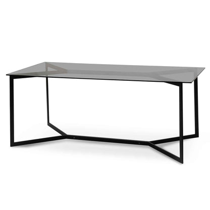 Cannon 1.9m Grey Glass Dining Table - Black Base