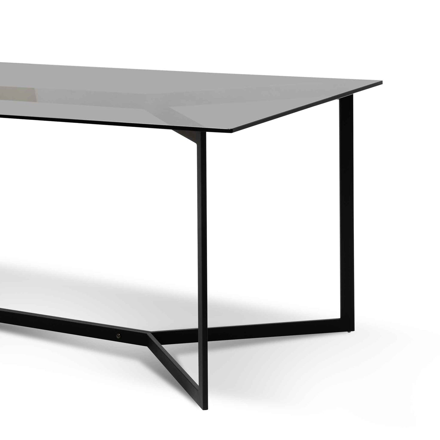 Cannon 1.9m Grey Glass Dining Table - Black Base