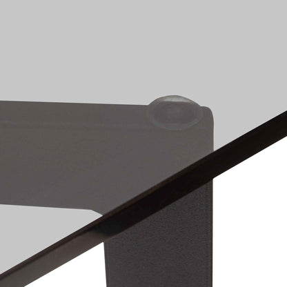 Cannon 1.9m Grey Glass Dining Table - Black Base