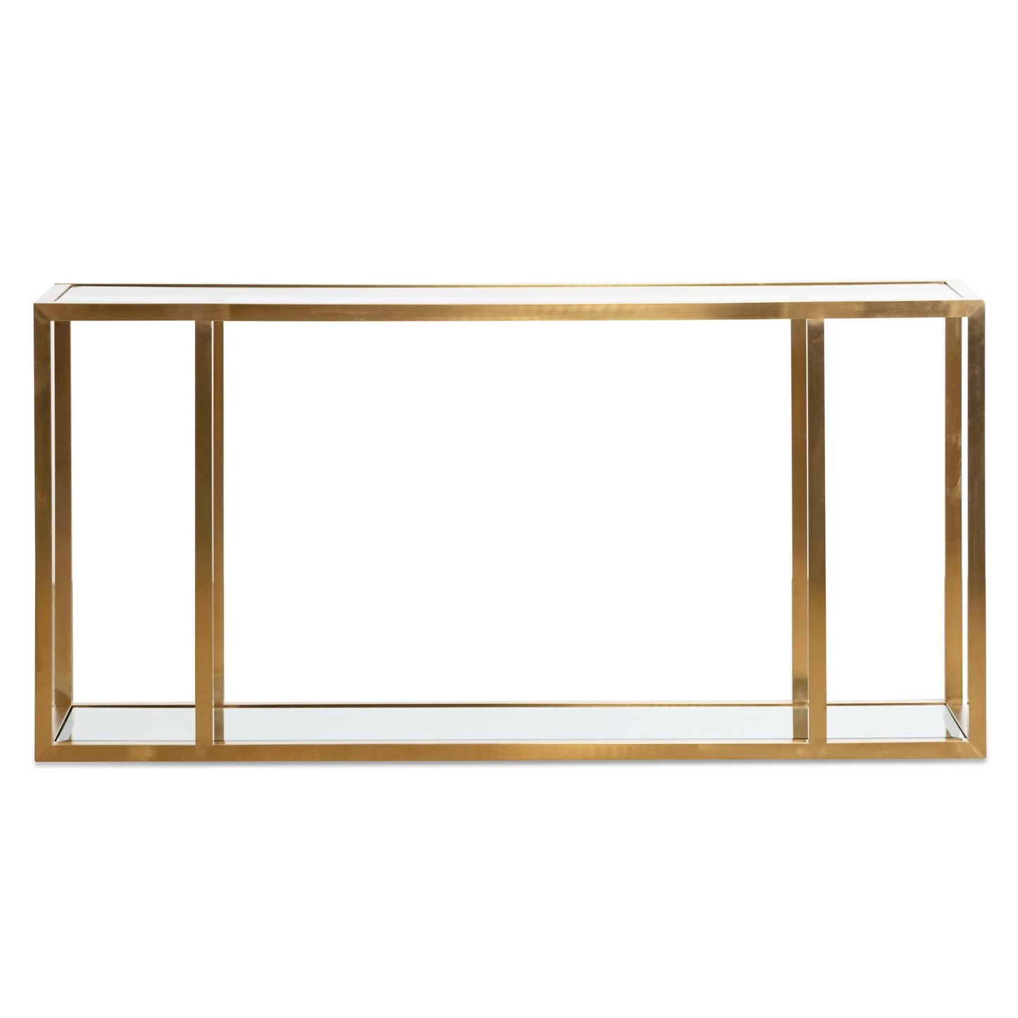 Burch 1.6m Glass Console Table - Brushed Gold