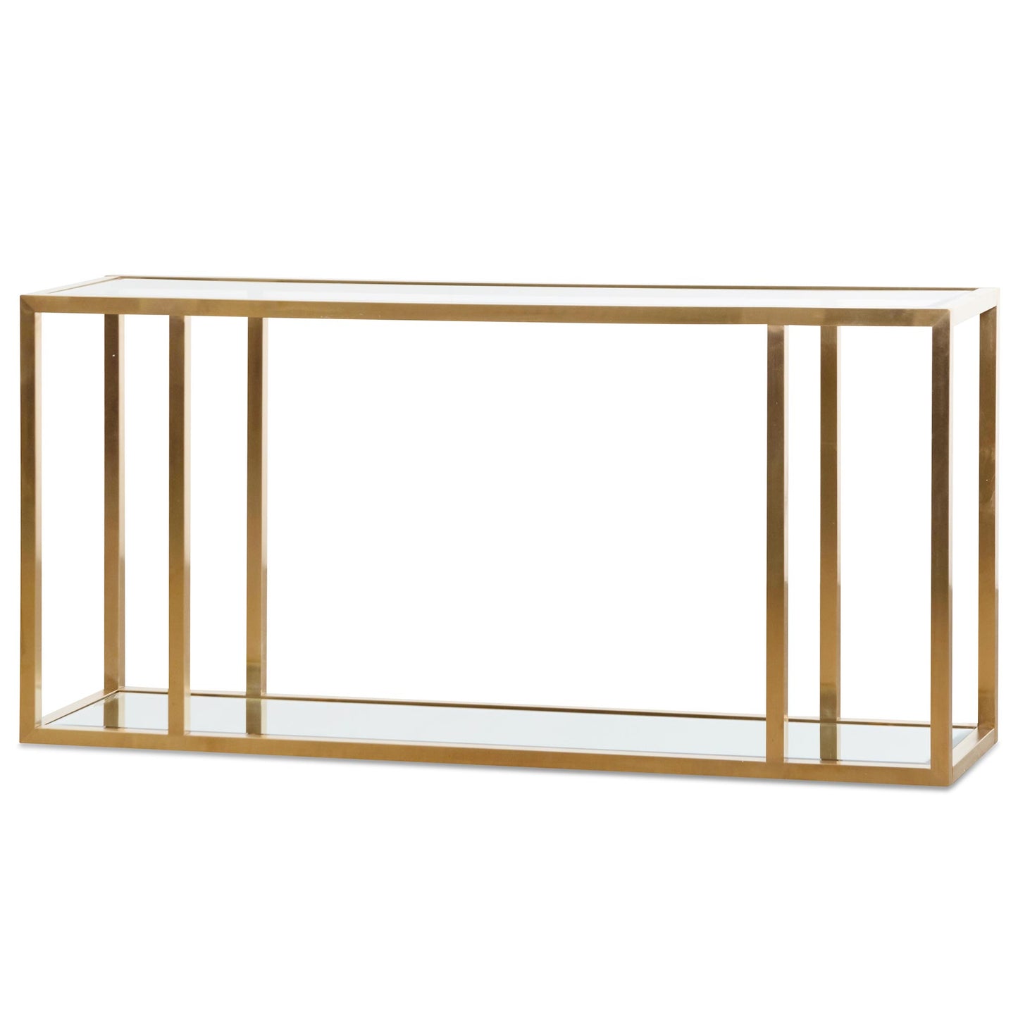 Burch 1.6m Glass Console Table - Brushed Gold