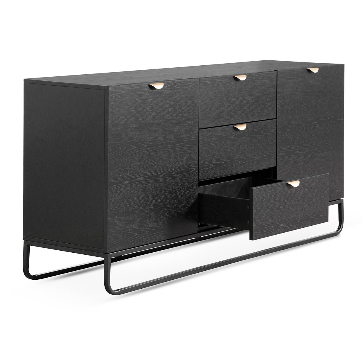 Boyle 1.75m Wooden Sideboard - Black