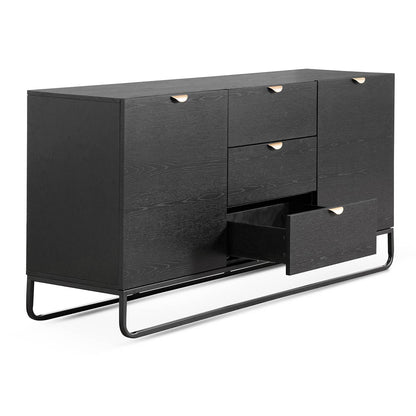 Boyle 1.75m Wooden Sideboard - Black