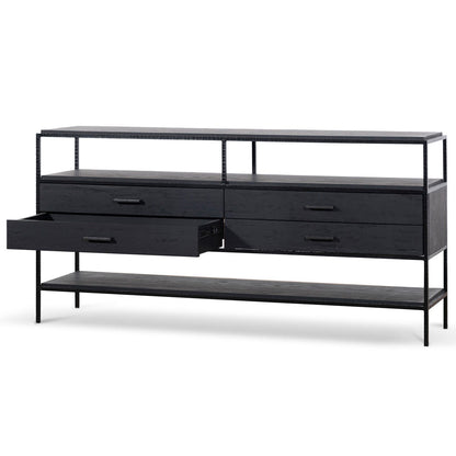 Arron 1.6m Sideboard Unit - Full Black