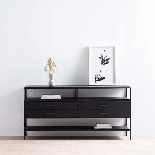 Arron 1.6m Sideboard Unit - Full Black