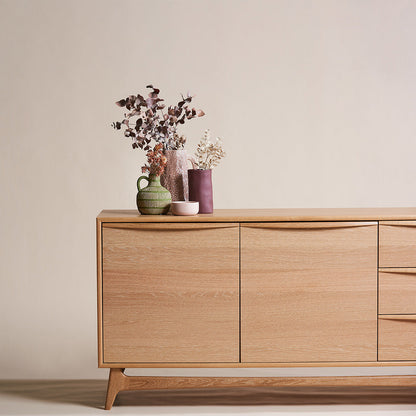 Brendon 1.6m Sideboard Unit with Drawers - Natural Oak