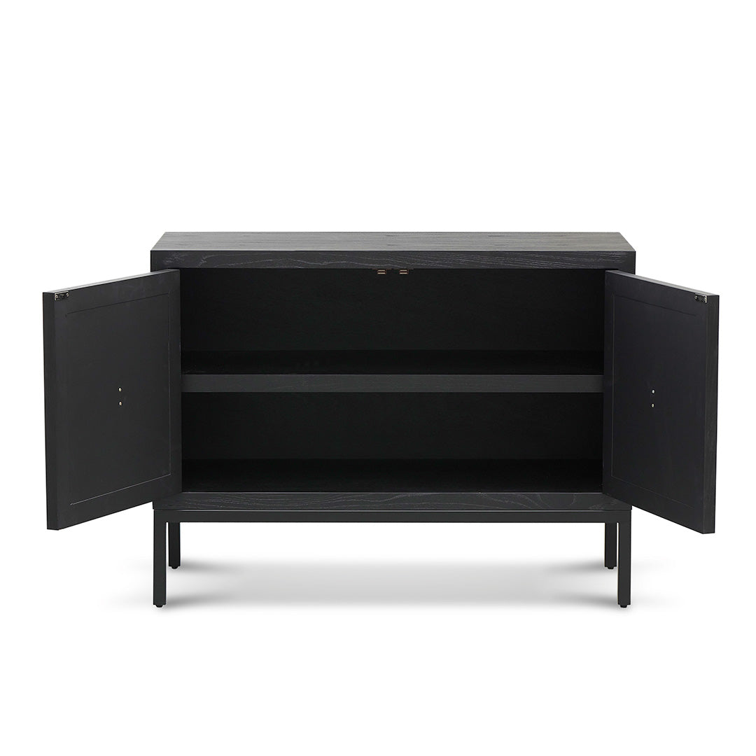 Aiden 1.08m Elm Sideboard Unit - Full Black