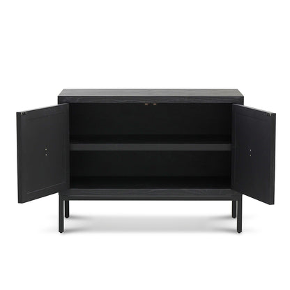 Aiden 1.08m Elm Sideboard Unit - Full Black